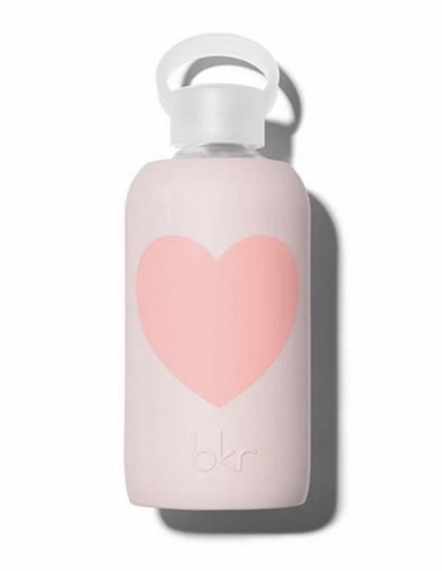 Bougie Coral Heart • Opaque pastel mauve with opaque pastel fluorescent coral&nbsp;heart