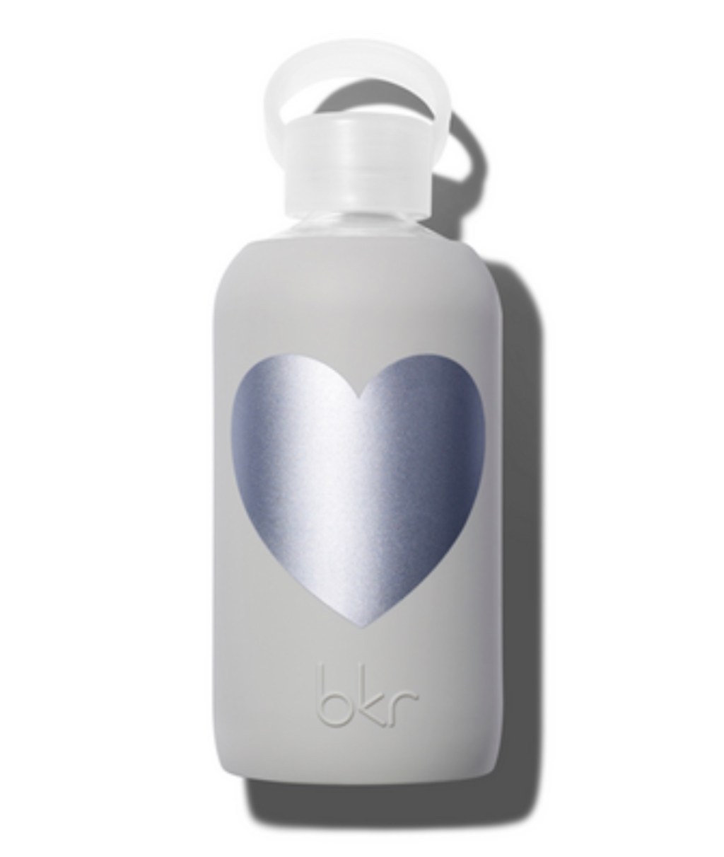 Luna Heart • Opaque cool light grey with silver metallic&nbsp;heart