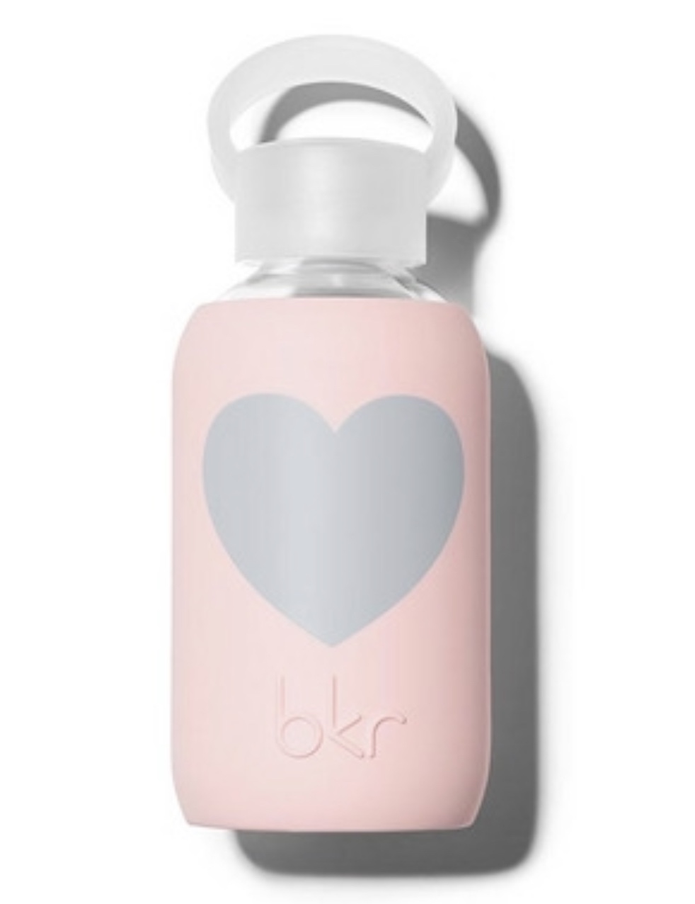 Pout Heart • Opaque millennial pink with grey&nbsp;heart