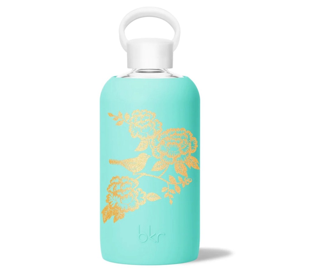 Audrey Gilded Garden • Opaque bright robin’s egg blue with gold print