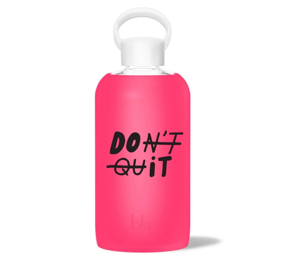 Debbie Don’t Quit • Sheer punk pink glow in the dark with black “Don’t Quit, Do It”&nbsp;print