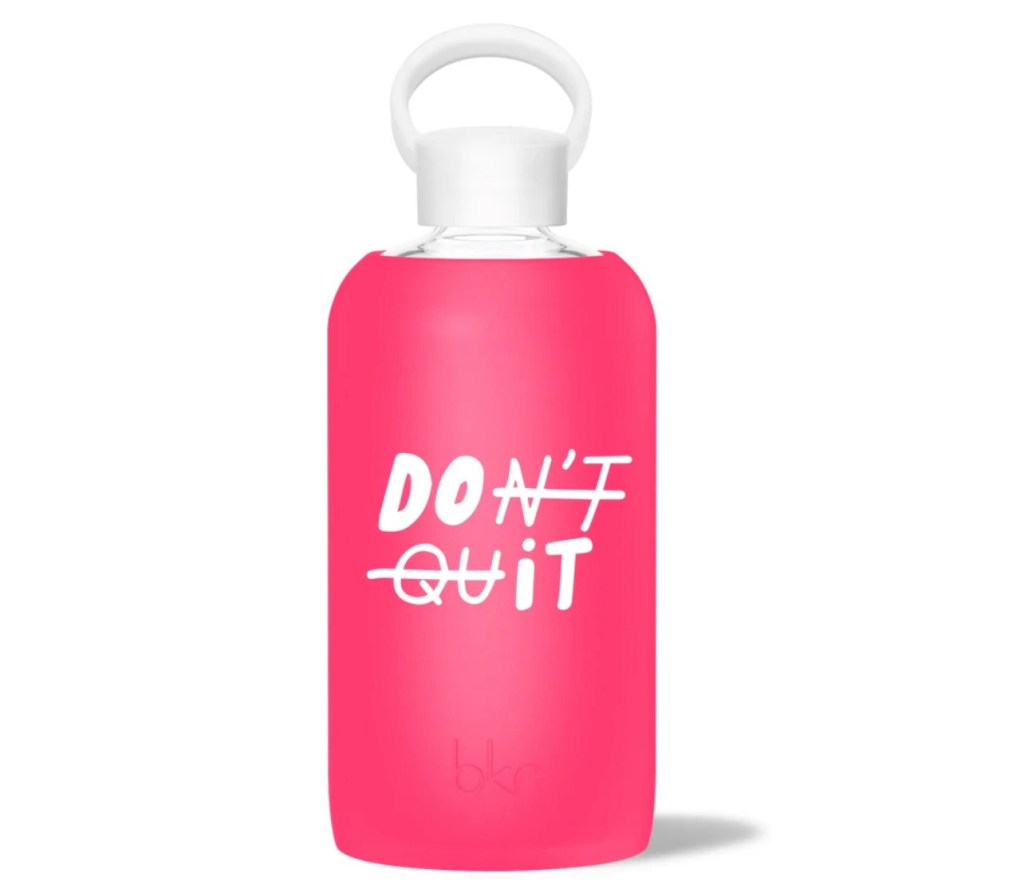 Debbie Don’t Quit •  Sheer punk pink glow in the dark with white “Don’t Quit, Do It”&nbsp;print