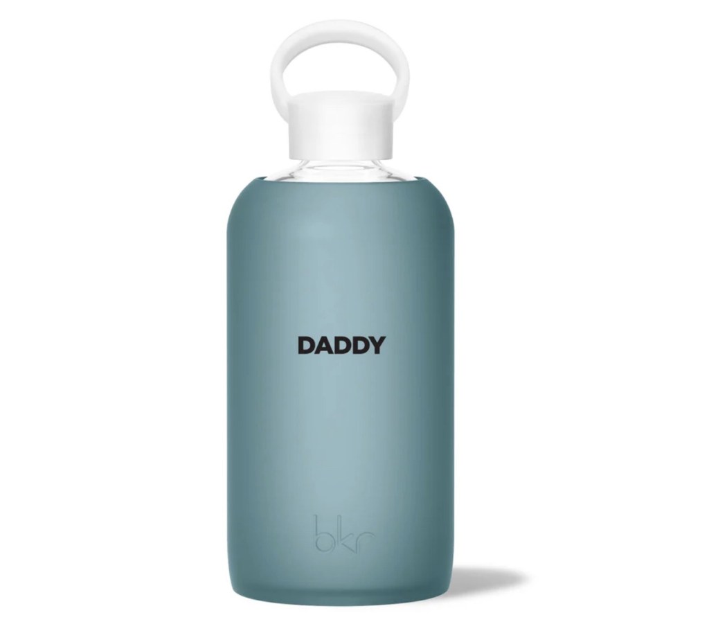 River Daddy • Sheer atlantic blue with black “daddy” print